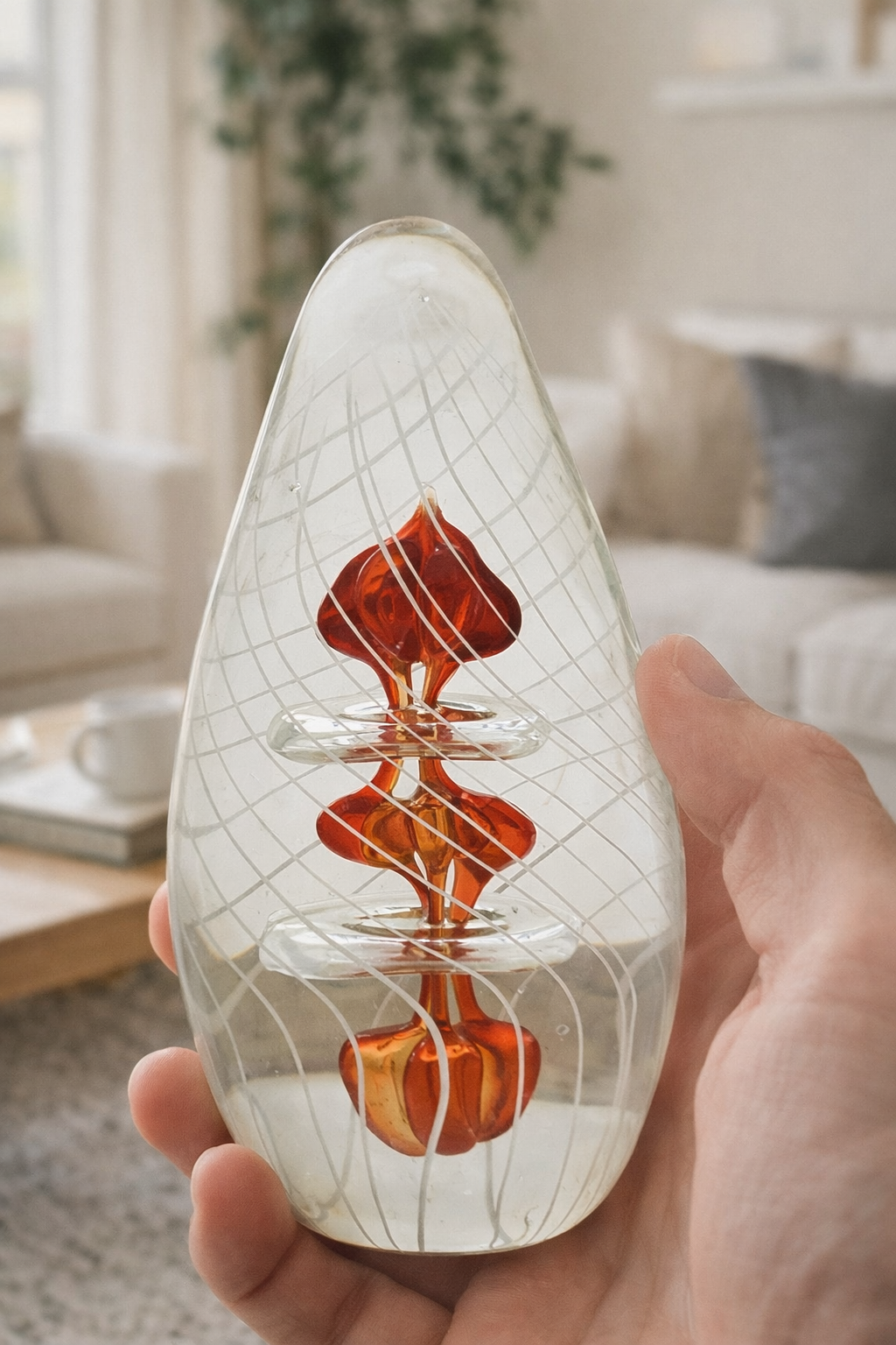 Red Swirl Paperweight