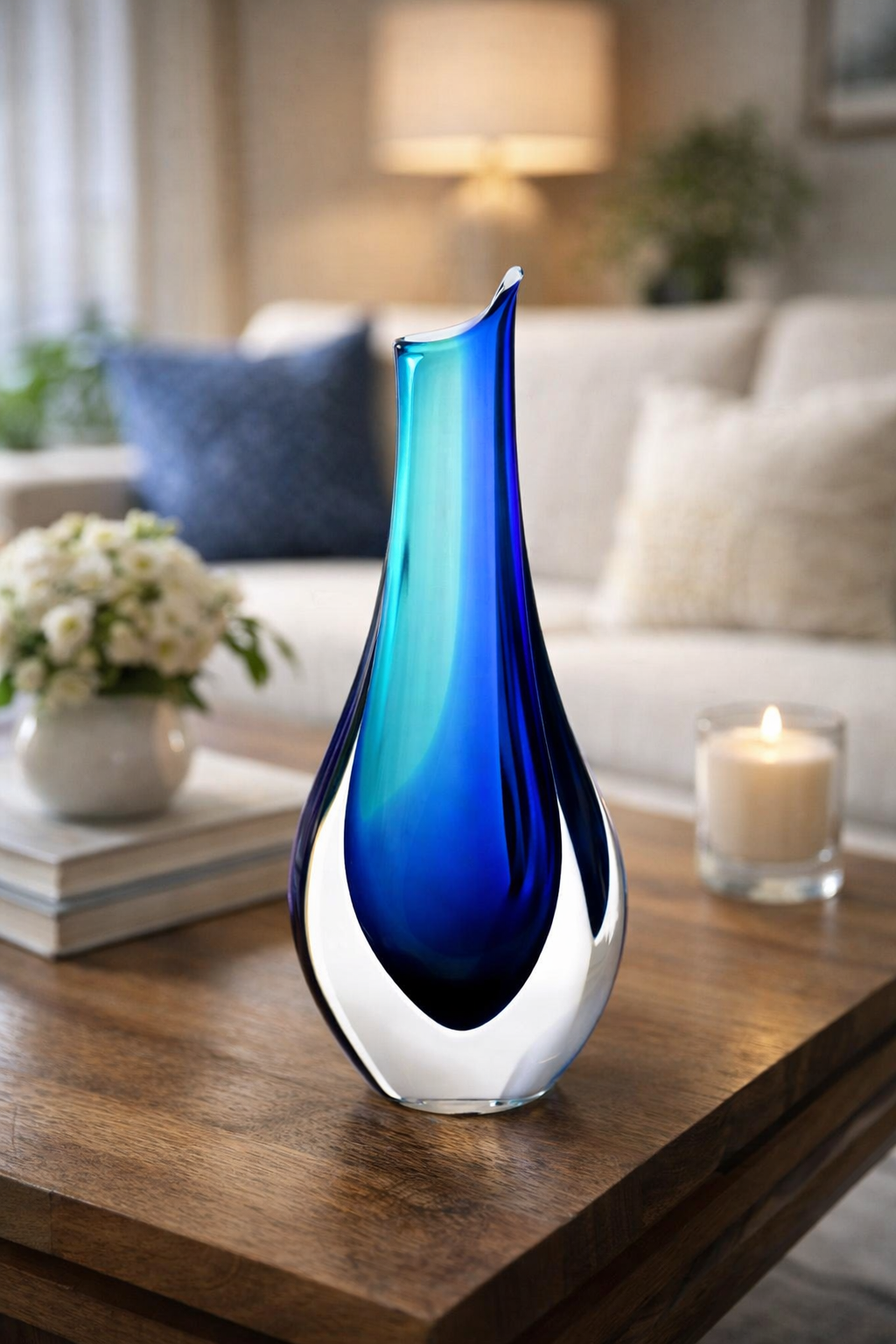 Crystal Vase Blue & Turquoise