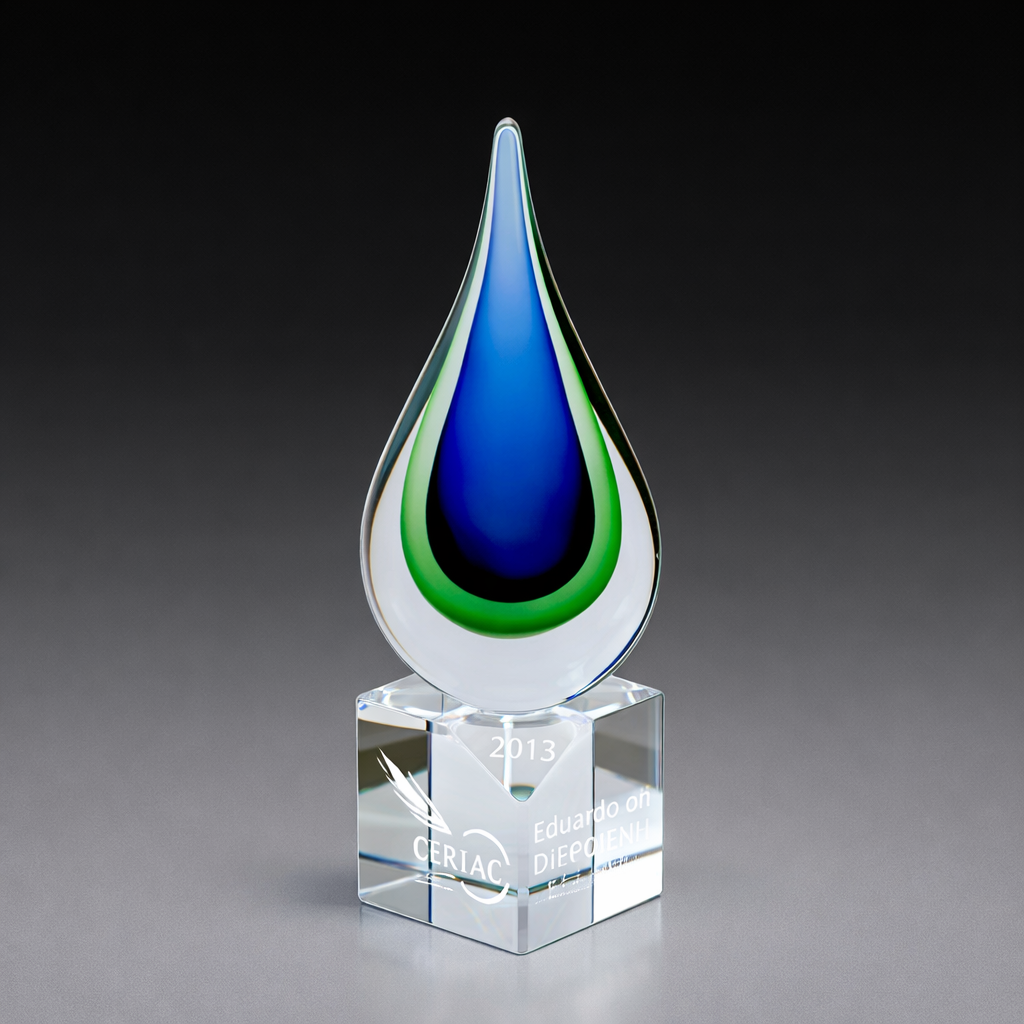 Green & Blue Drop Faceted