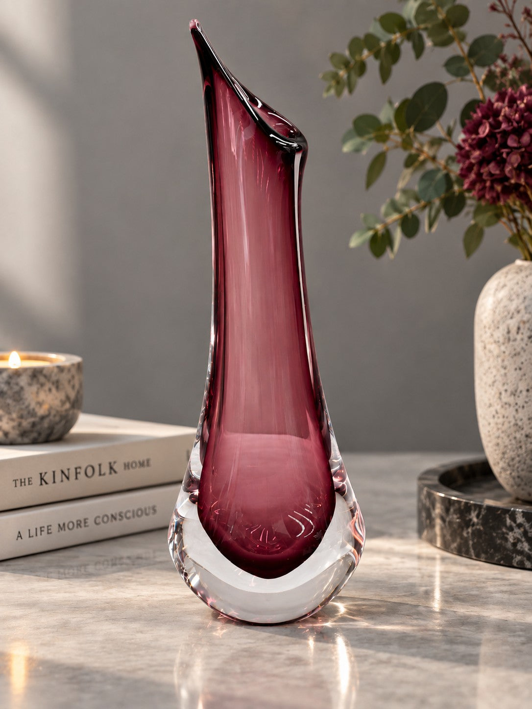 Crystal Vase Dark Violet