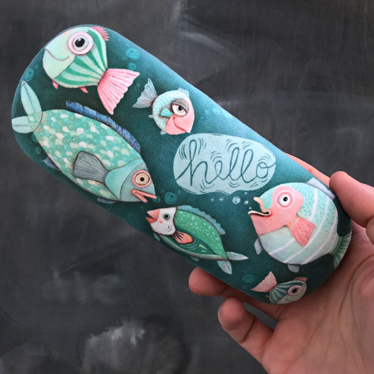 Hello Fish Eyeglass Case