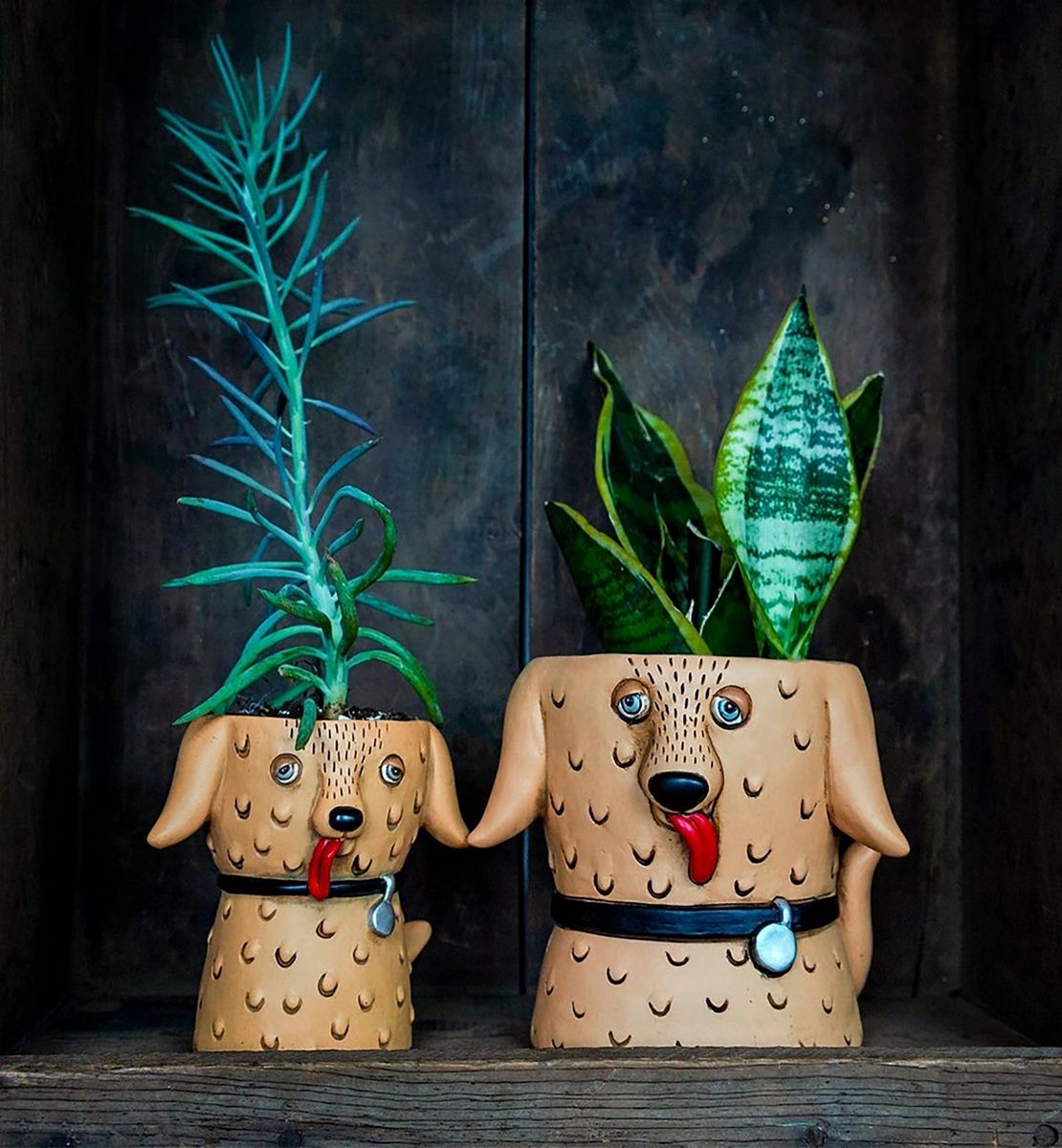 Goldie Dog Short Planter