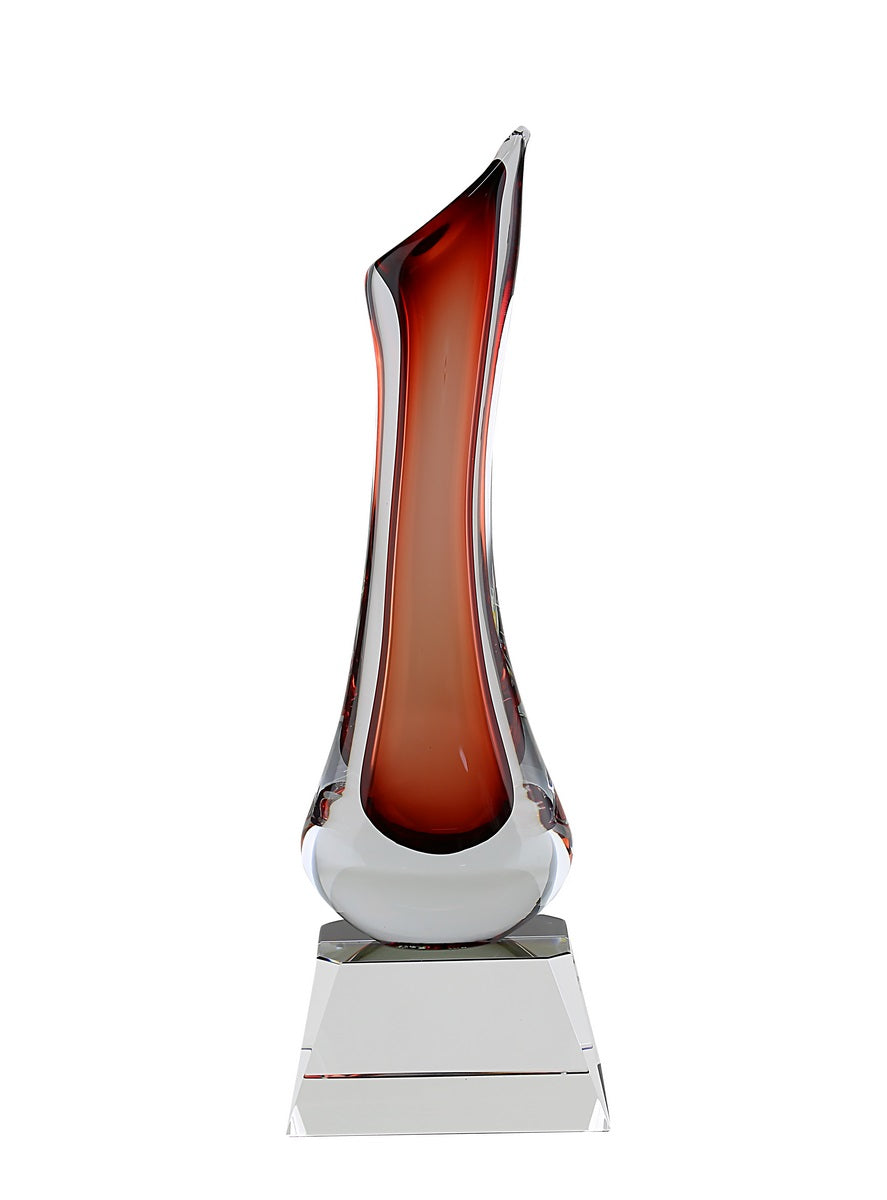 Crystal Rose Vase on Clear Base