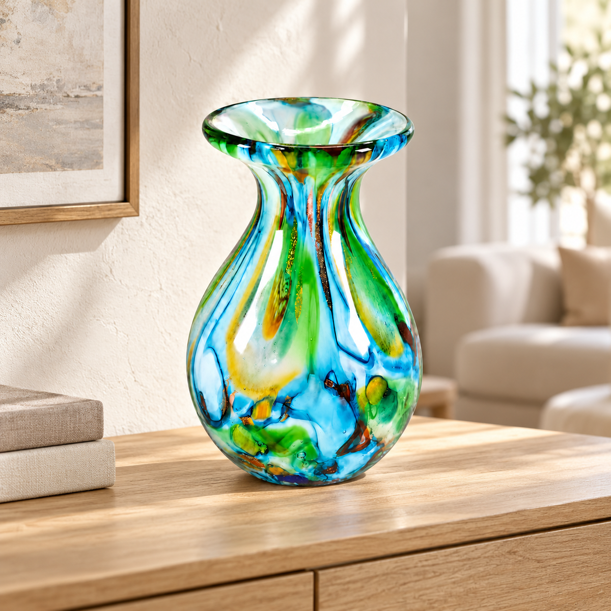 Aqua Swirl Vase