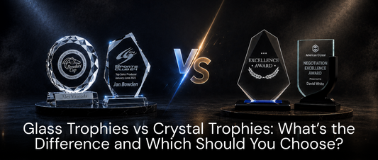 Glass Trophies vs Crystal Trophies- What's The Difference And Which Should You Choose