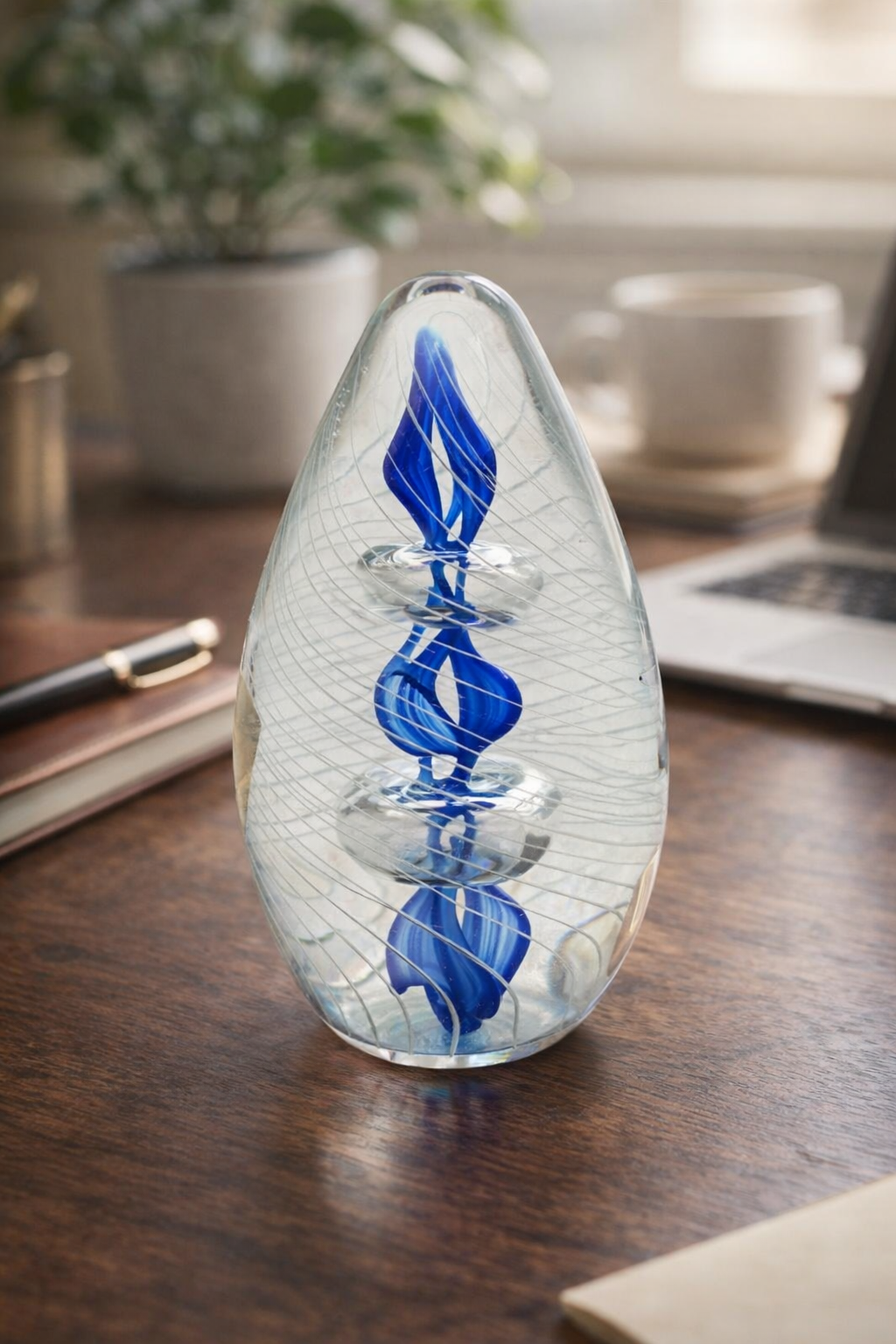 Blue Swirl Paperweight