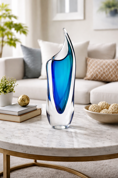 Crystal vase Blue & Turquoise