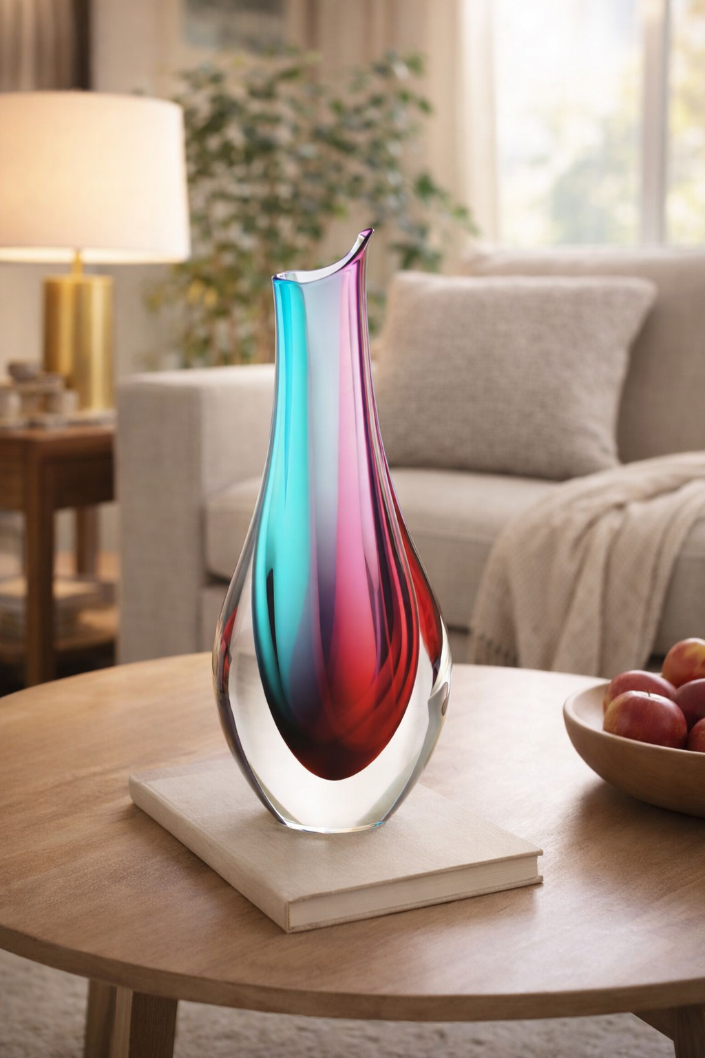 Crystal Vase Pink & Turquoise
