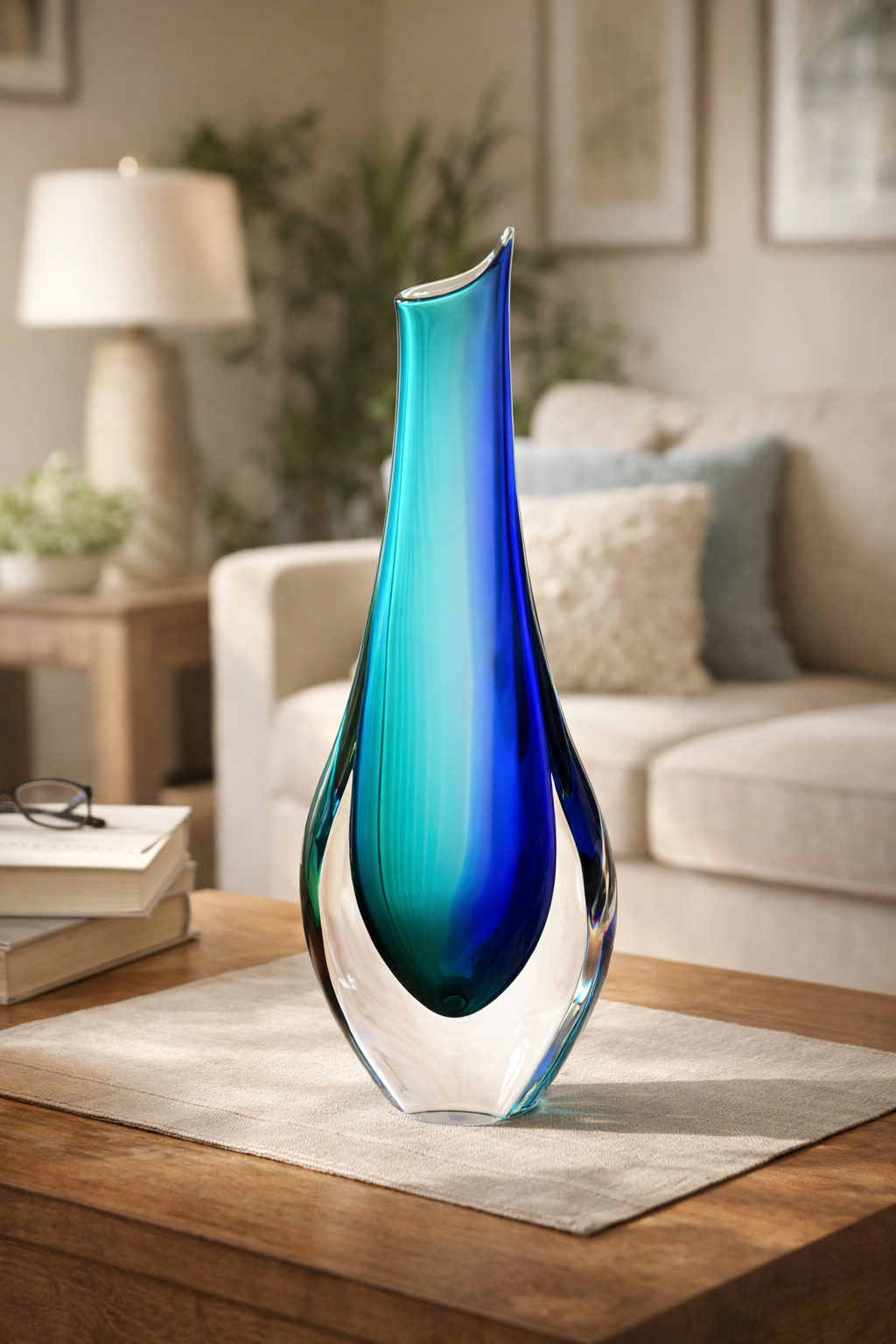 Crystal Vase Blue & Turquoise