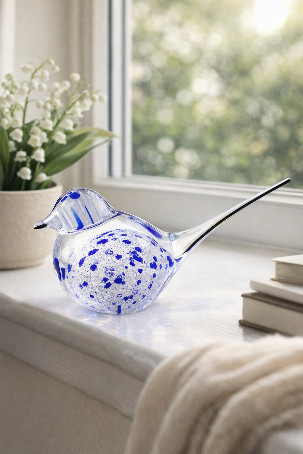 Crystal Swallow White & Blue