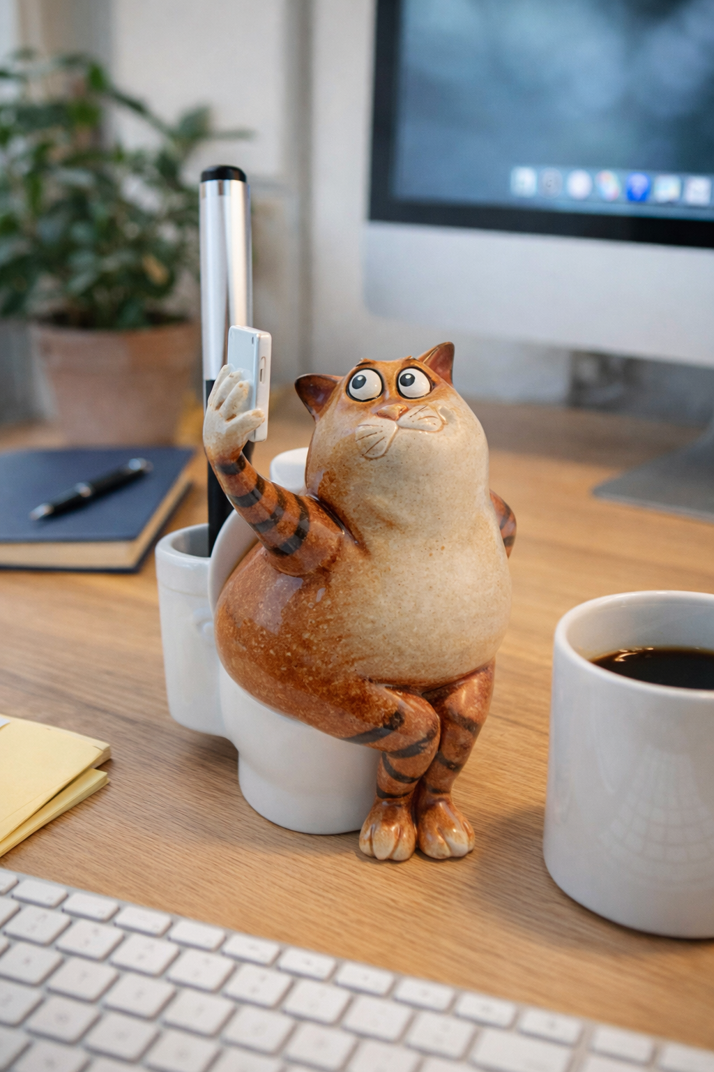 Brown Cat On a Dunny