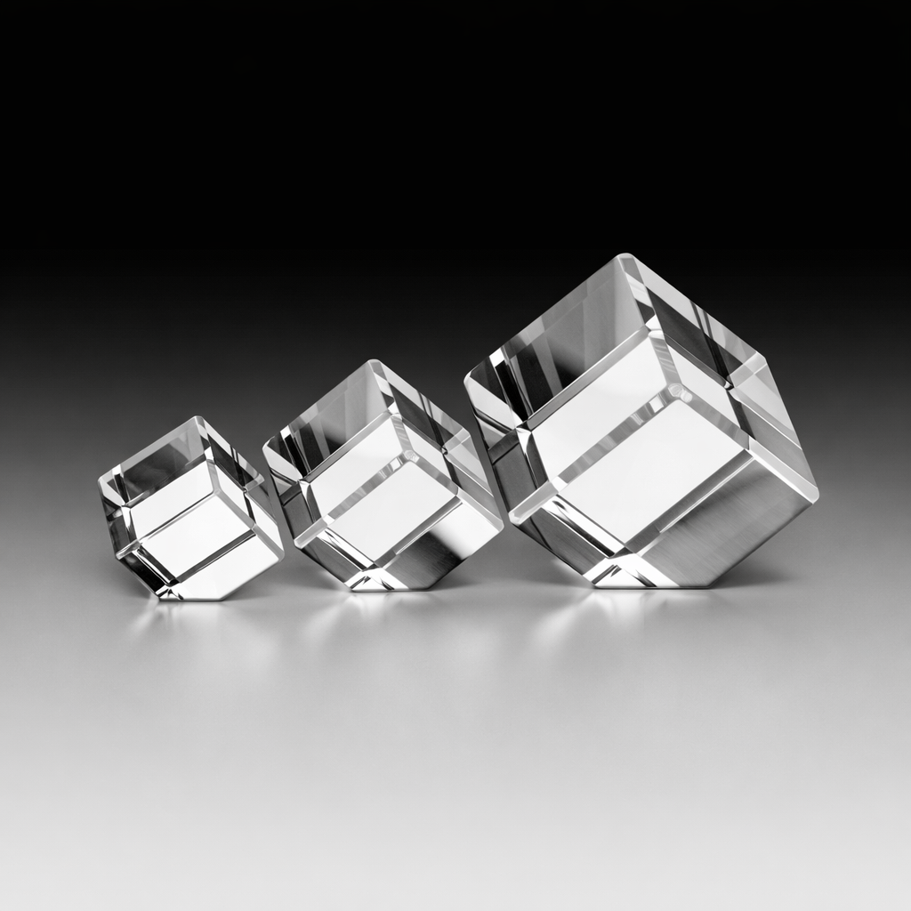 Bevelled Crystal Cube