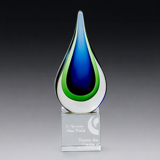 Green & Blue Drop on Base