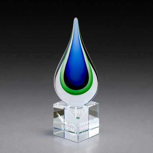 Green & Blue Drop Faceted