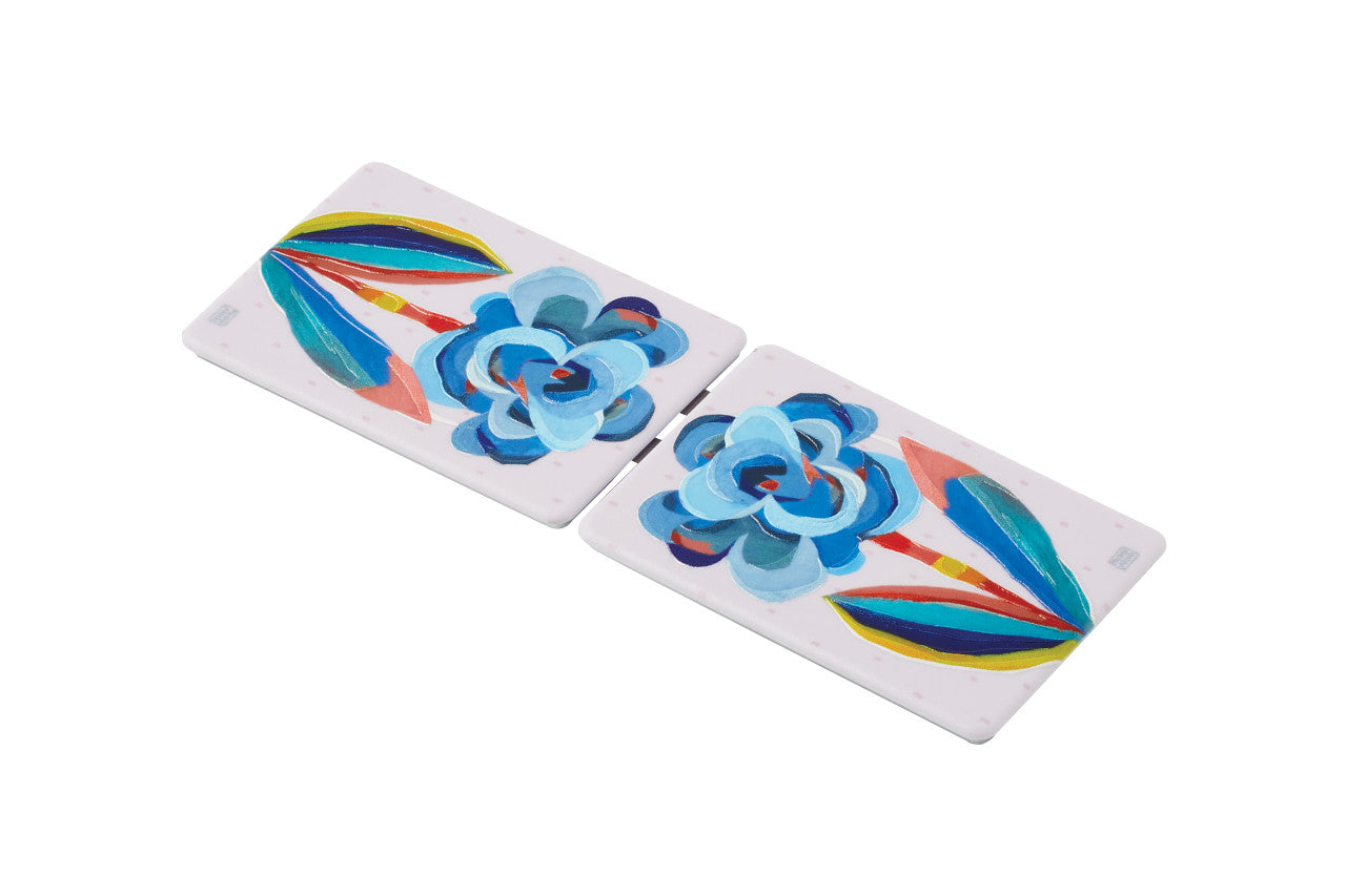 Blue Bloom Compact Mirror