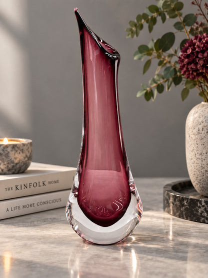 Crystal Vase Dark Violet