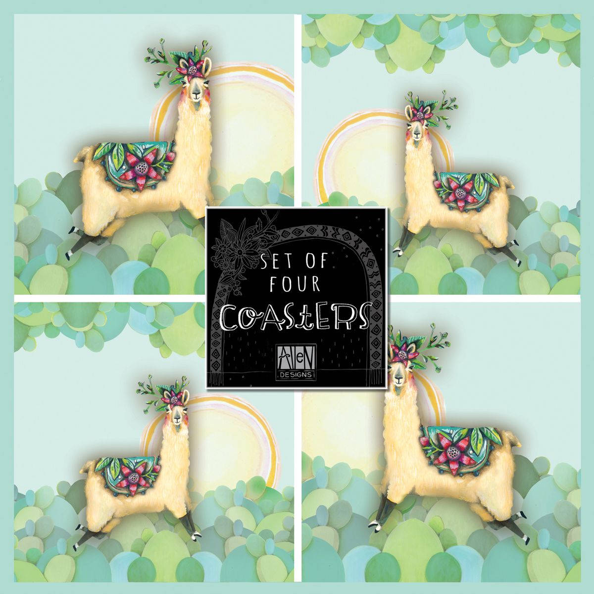 Llama Love Coasters