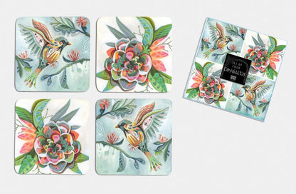 Bird Flower Coasters