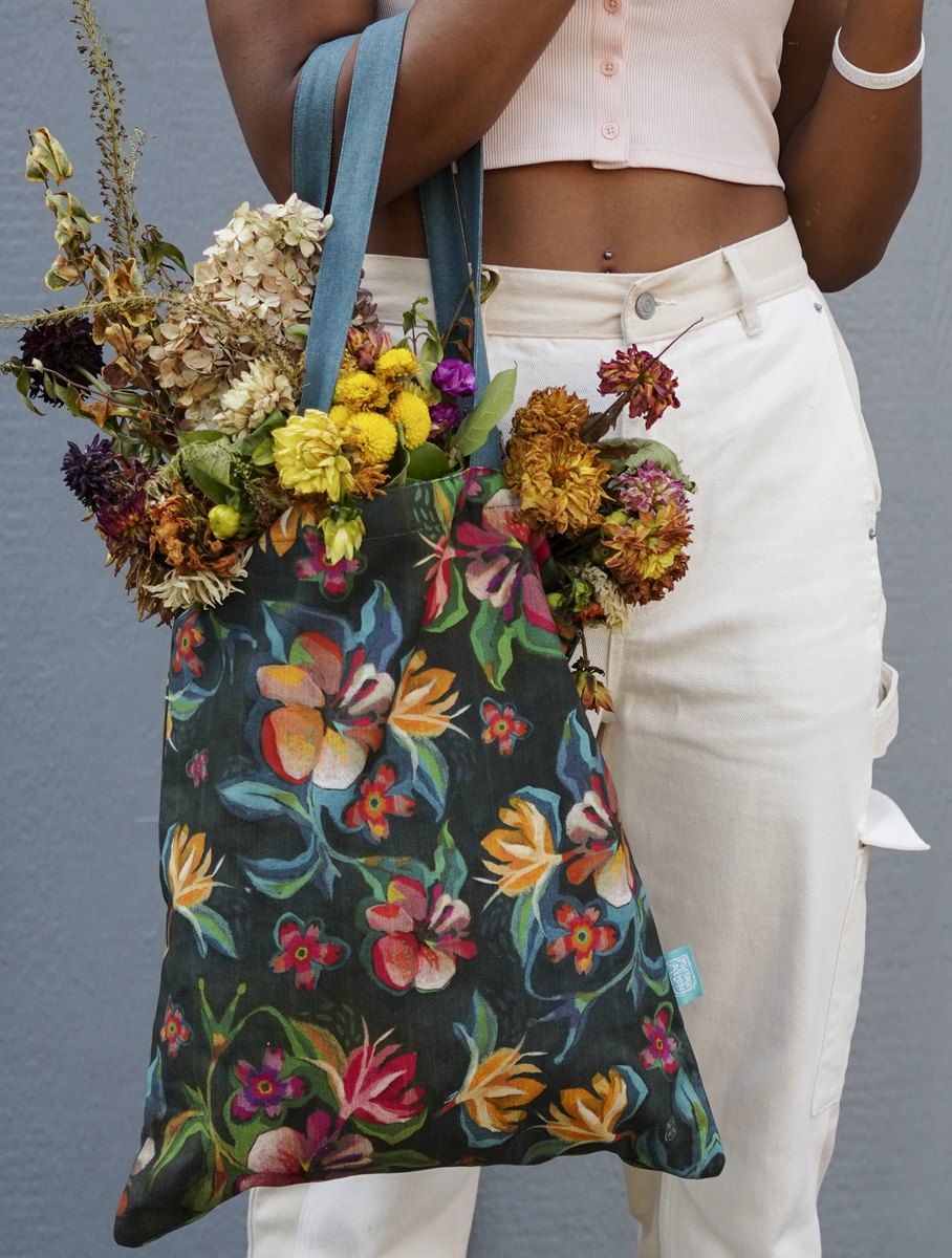 Moody Flowers Tote Bag