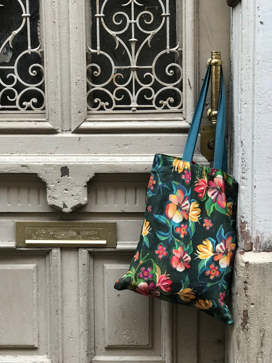 Moody Flowers Tote Bag