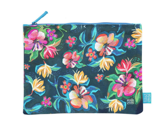 Moody Flowers XLarge Pouch