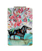 Dog With Flowers Compact Mirror