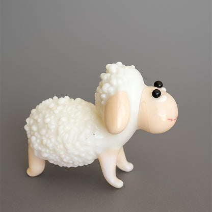 White Sheep Glass Figurine