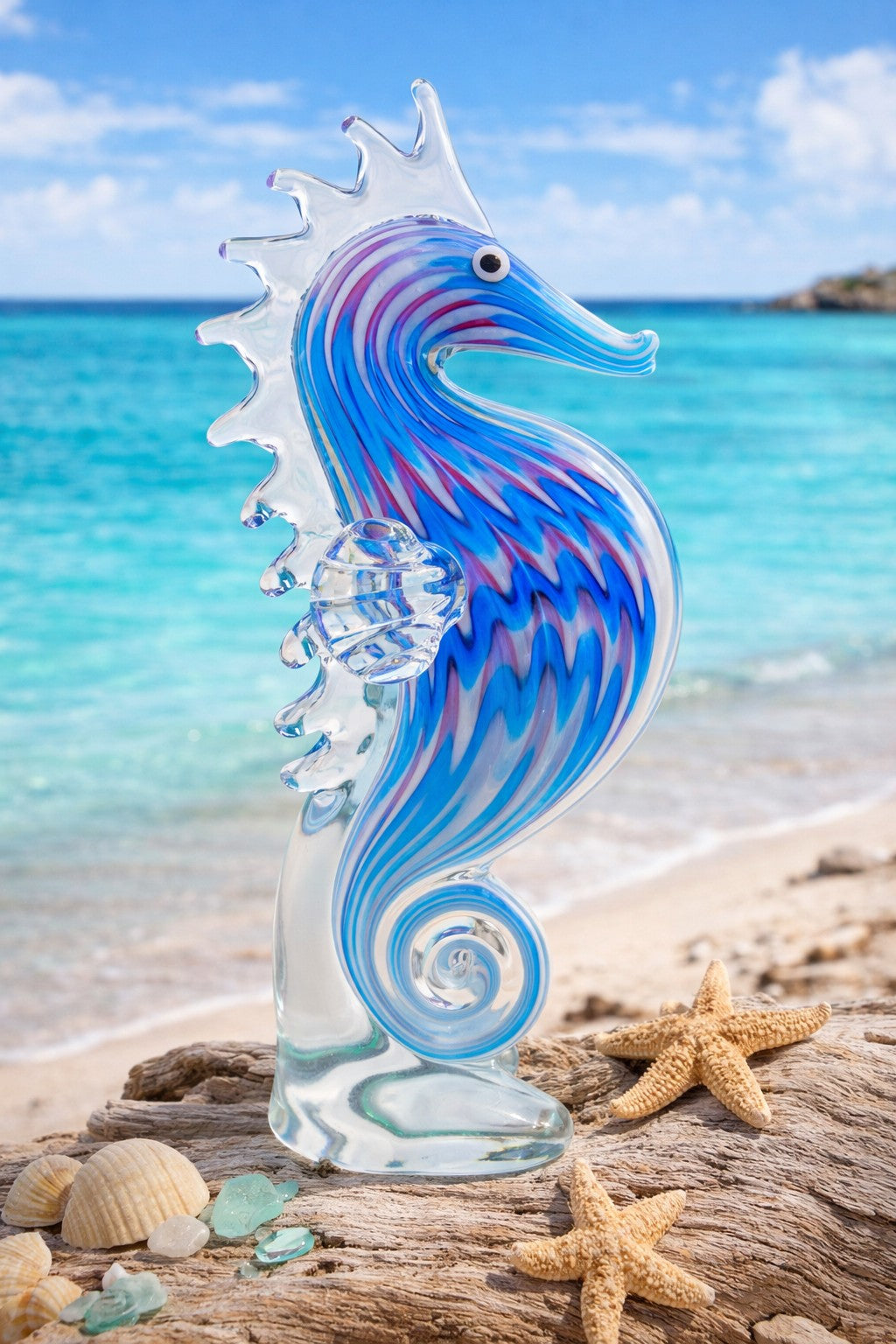 Seahorse Blue Pink Large