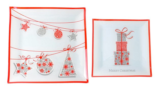 Present Set of 2 Glass Plates