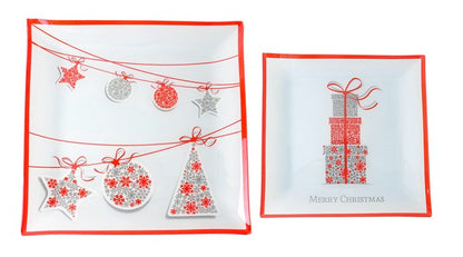 Present Set of 2 Glass Plates