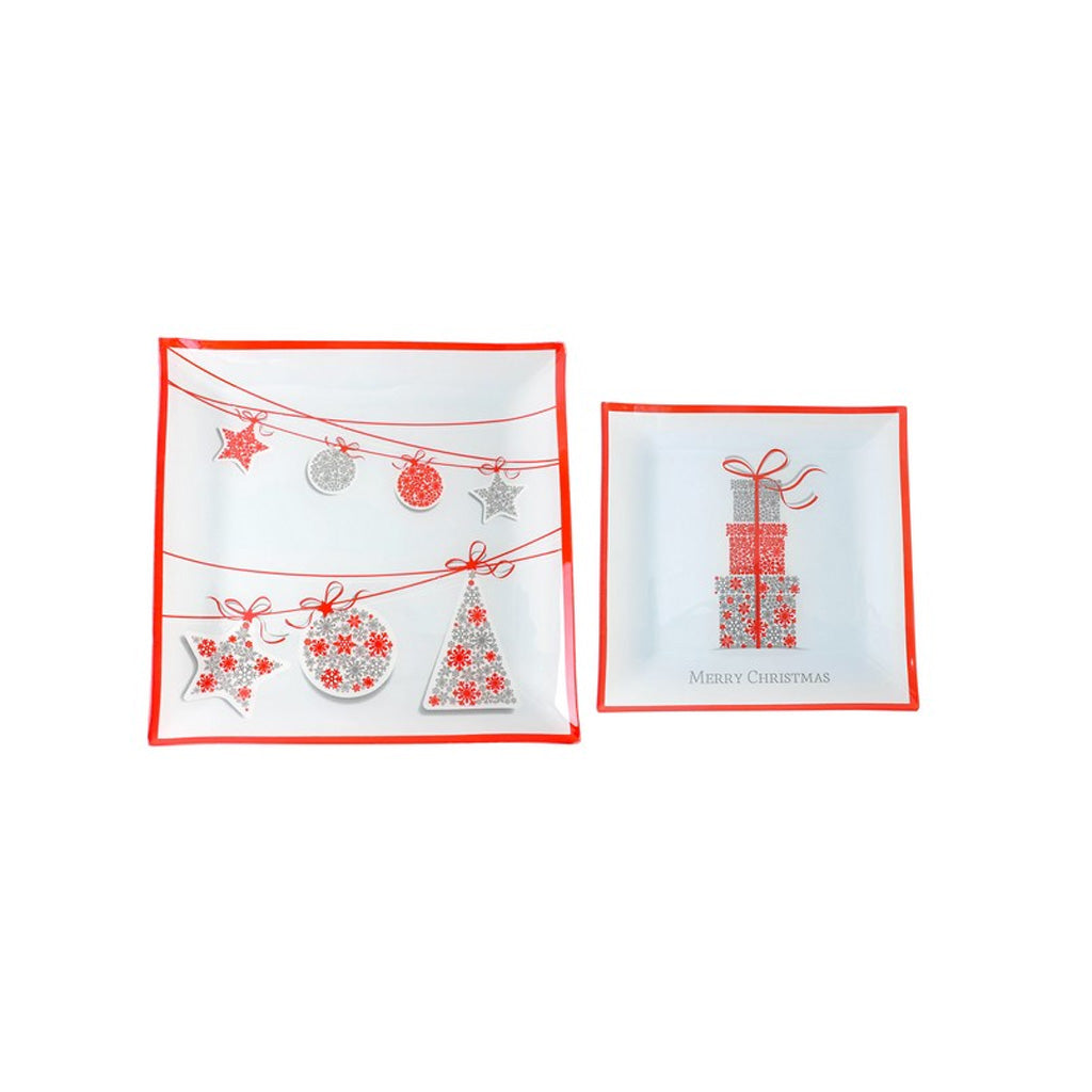 Present Set of 2 Glass Plates