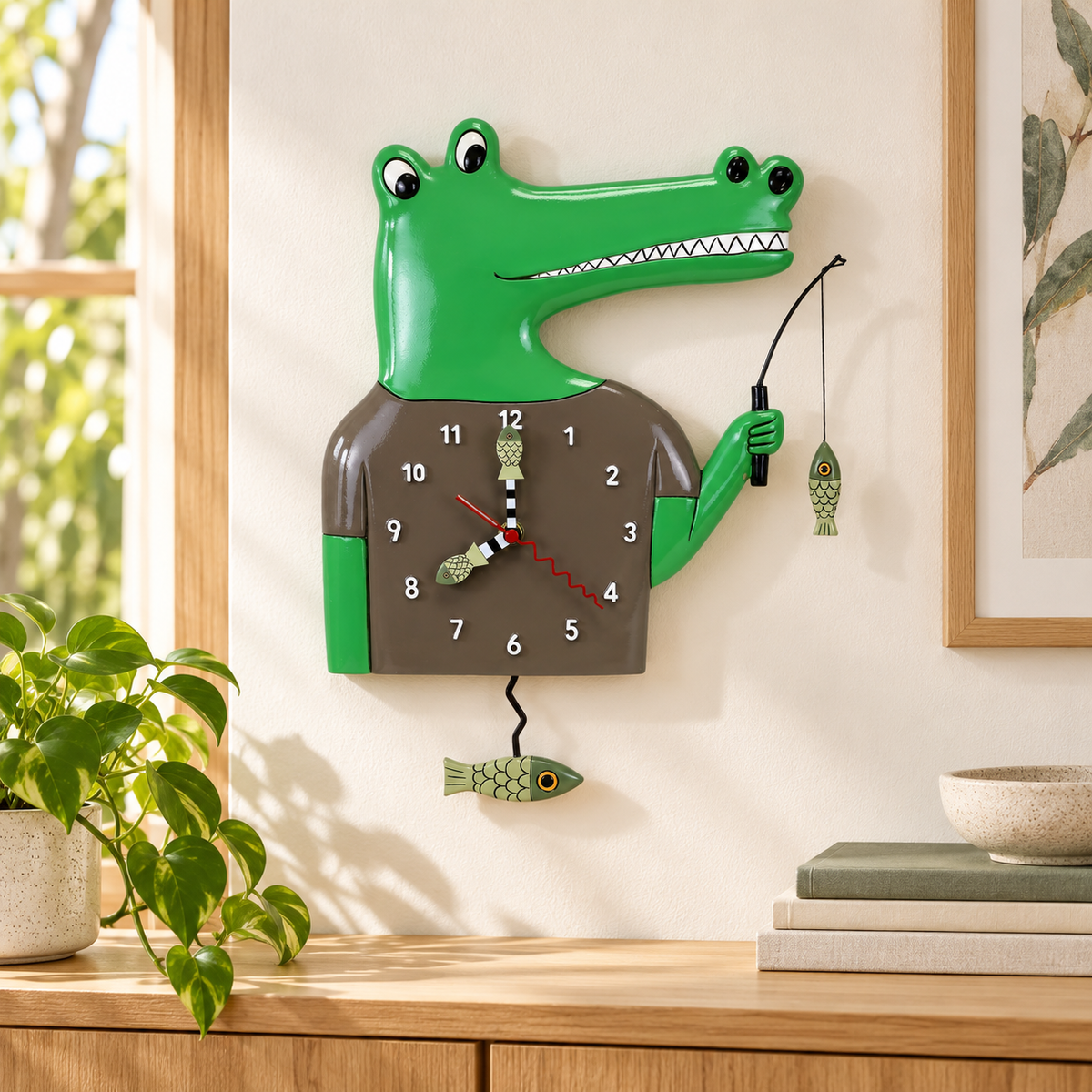 Going Fishin Wall Clock