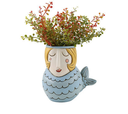 Blue Mermaid Planter/Vase