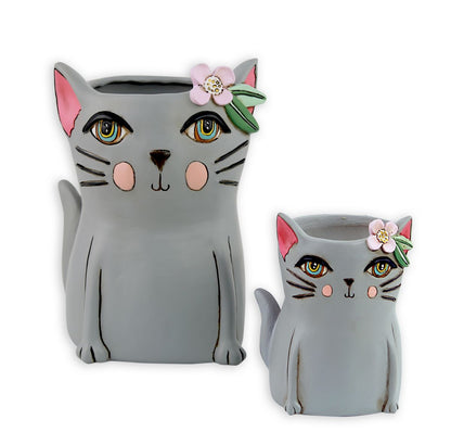 Baby Pretty Kitty Grey Planter