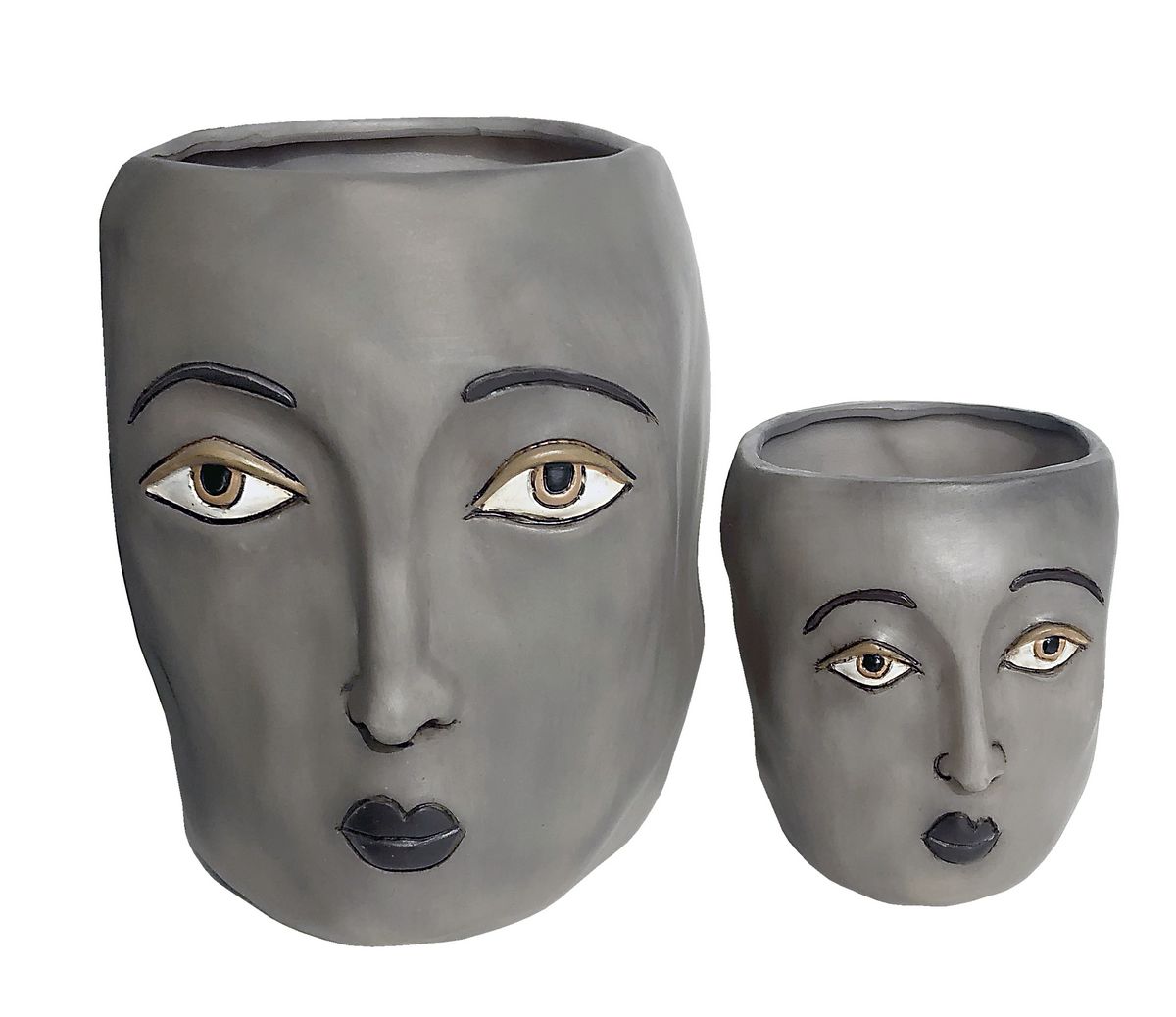 Baby Modern Face Grey Planter