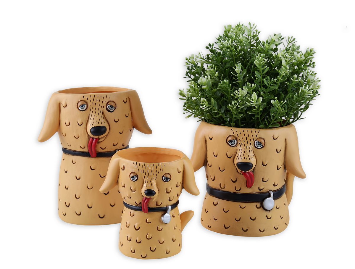 Baby Goldie Dog Planter