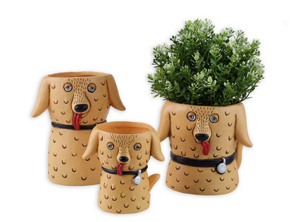 Baby Goldie Dog Planter
