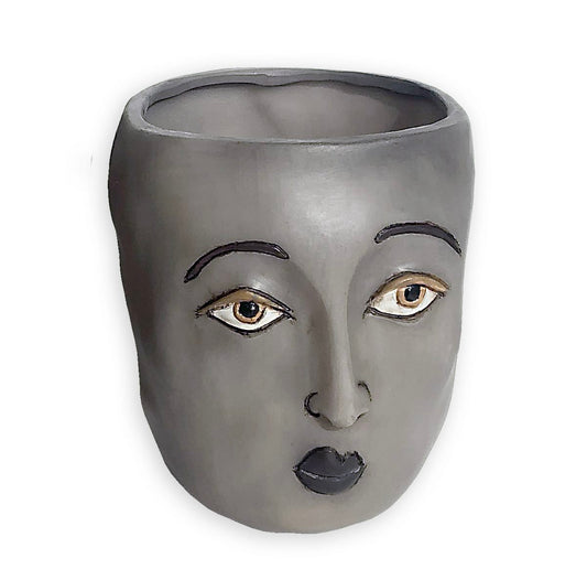 Baby Modern Face Grey Planter