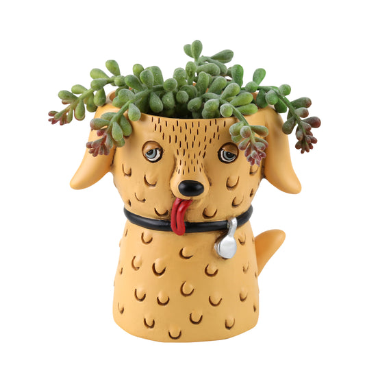 Baby Goldie Dog Planter