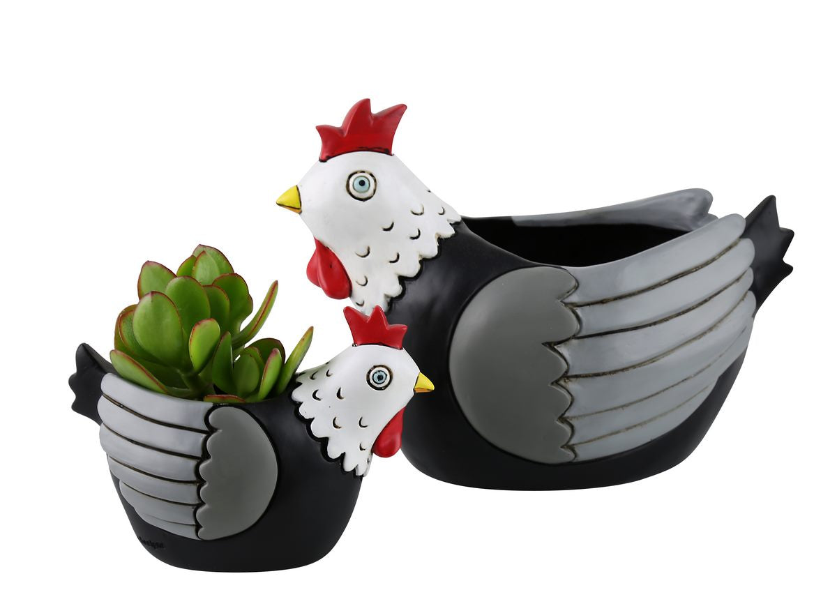 Baby Chicken B & W Planter