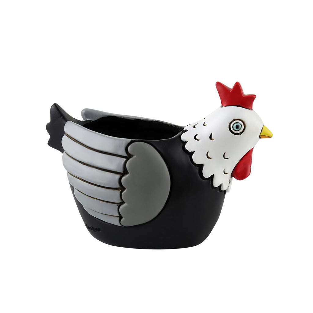 Chicken B & W Planter