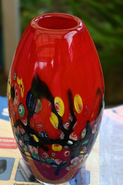 Flora Red Glass Vase