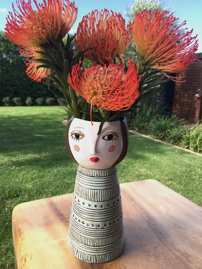 Lady Brunette Planter/Vase