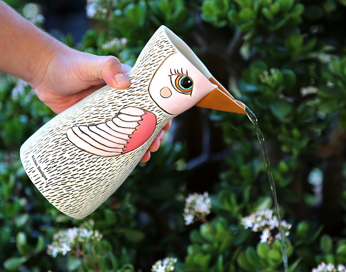 Bird White Watering Can
