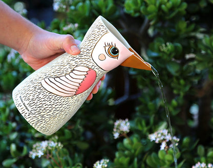 Bird White Watering Can