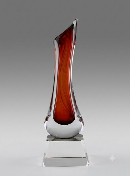 Crystal Rose Vase on Clear Base