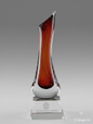 Crystal Rose Vase on Clear Base