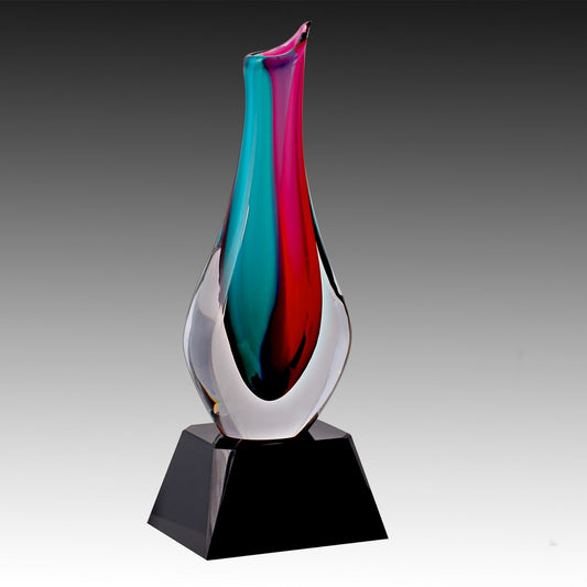 L-7 Crystal Vase on Black Base