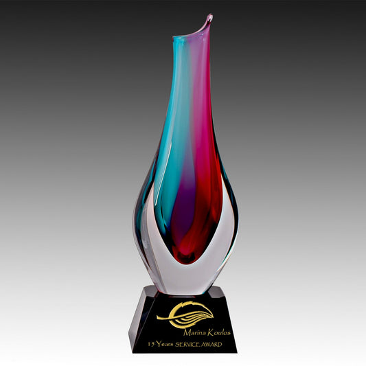 L-8 Crystal Vase on Black Base