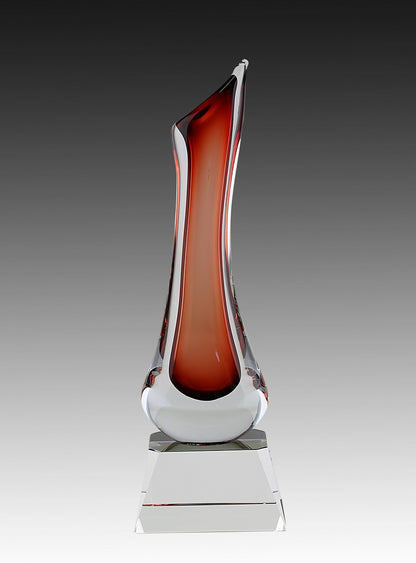 Crystal Rose Vase on Clear Base
